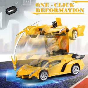 2-in-1 RC transform car & robot – 360° rotation, for kids 3+